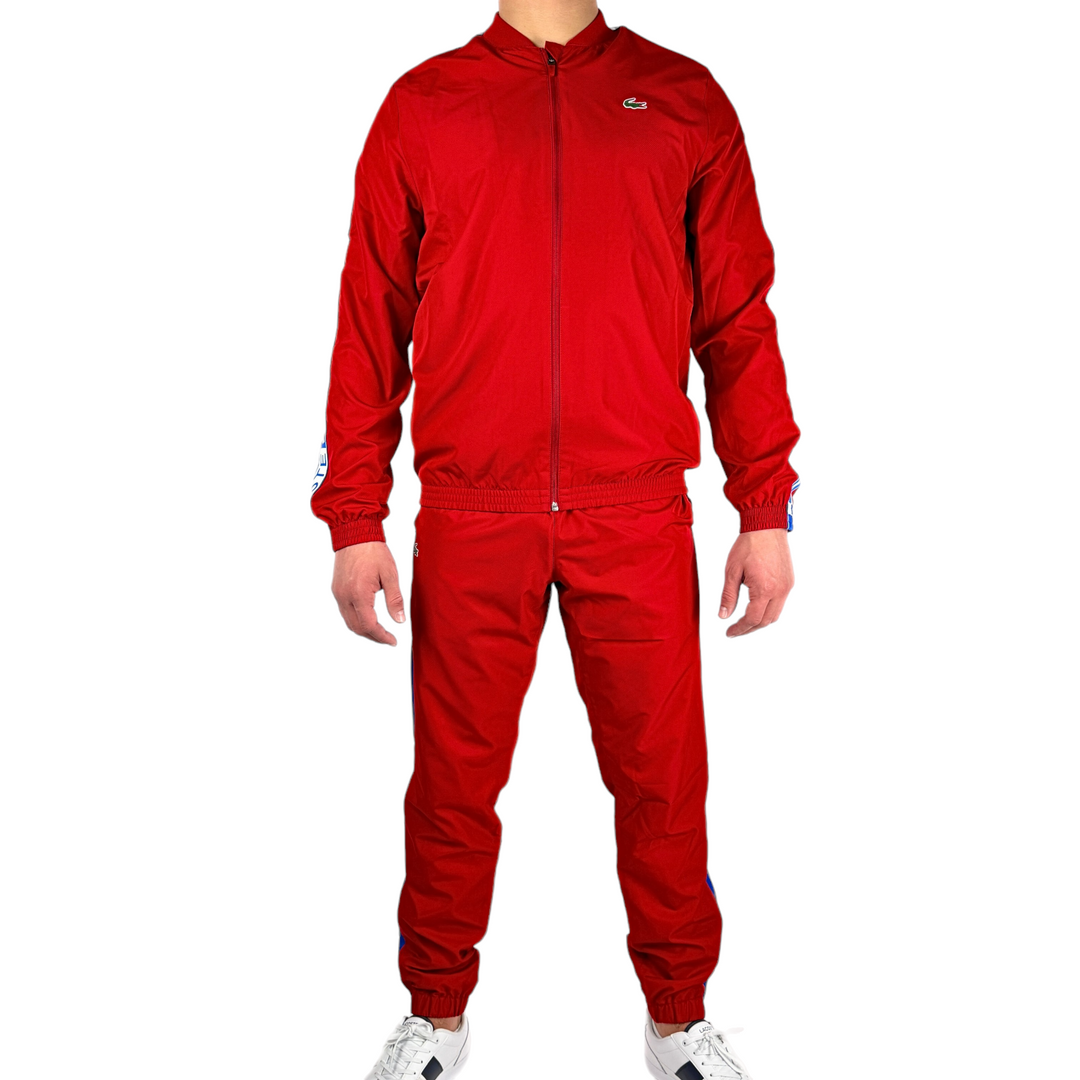 LACOSTE Men s Red 2 Piece Polyester Tracksuit Set
