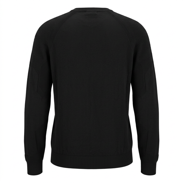 Black BOSS knit sweater ghost-mannequin back