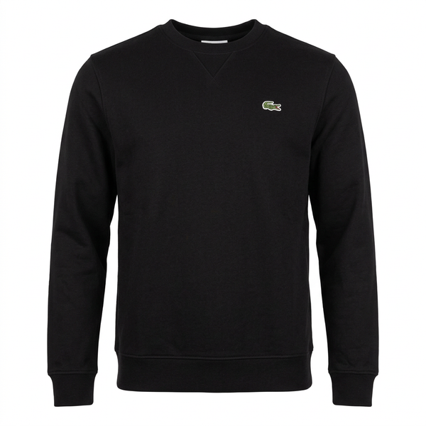 Black Lacoste sweatshirt ghost-mannequin front