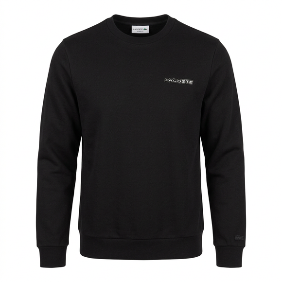 Black Lacoste sweatshirt ghost-mannequin front