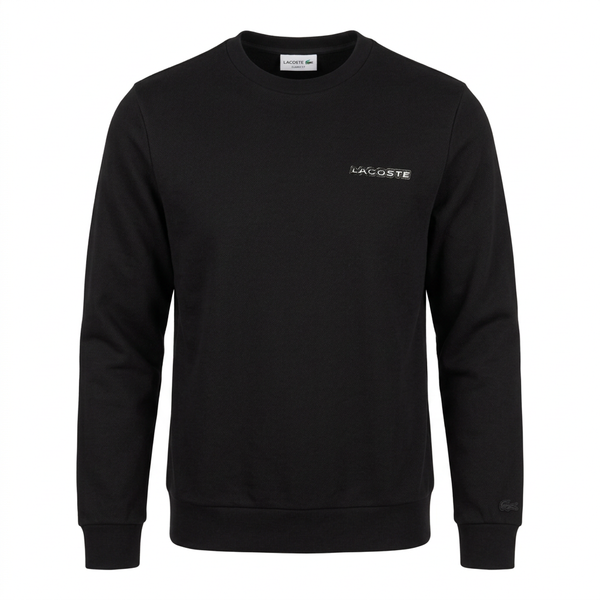 Black Lacoste sweatshirt ghost-mannequin front