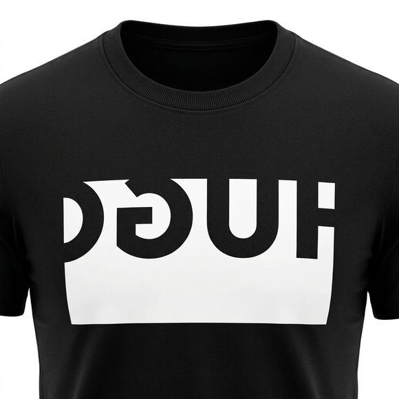 Black T-shirt chest close-up