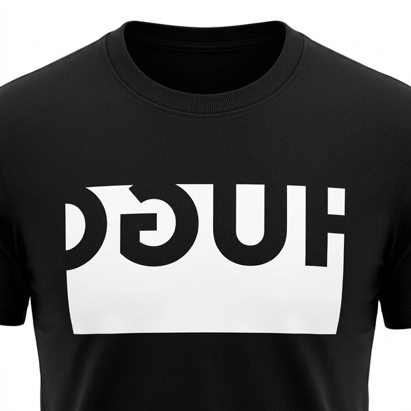 Black T-shirt chest close-up