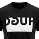 Black T-shirt chest close-up