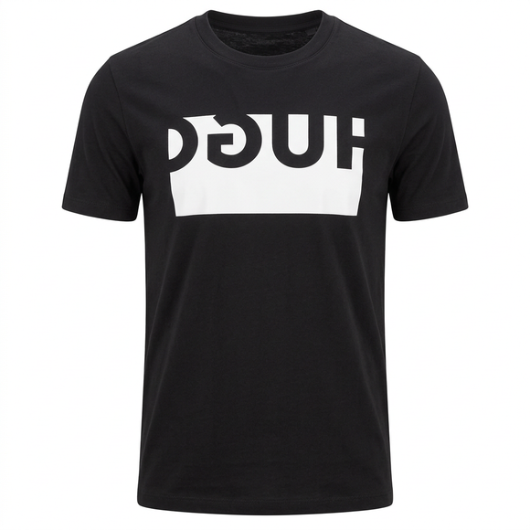 Black T-shirt ghost-mannequin front