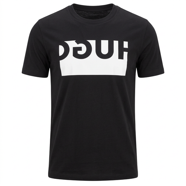 Black T-shirt ghost-mannequin front