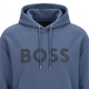 Blue BOSS hoodie close-up