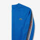 Blue sweatshirt detail flat-lay