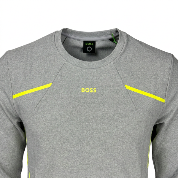 BOSS top neckline and chest close-up