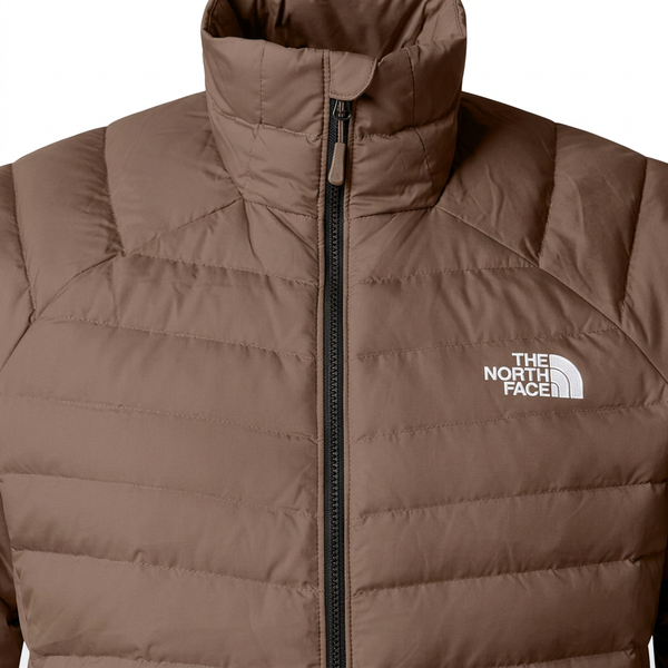 Brown The North Face jacket close-up
