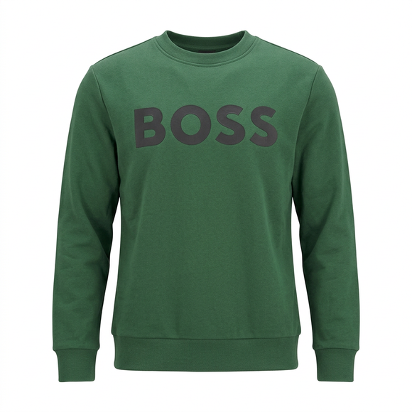 Green BOSS sweatshirt ghost-mannequin front