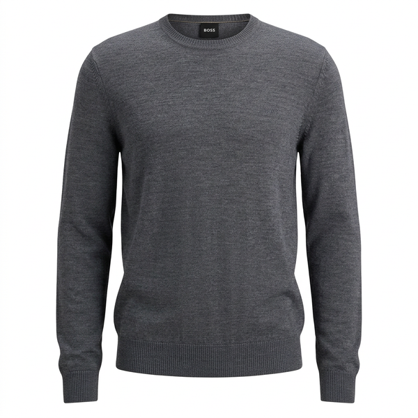 Grey BOSS sweater ghost-mannequin front