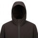 Hooded jacket hood and zip close-up
