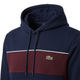 Lacoste hoodie hood and chest close-up