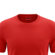 Red HUGO T-shirt neckline and chest close-up