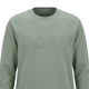 Sage-green BOSS sweatshirt close-up