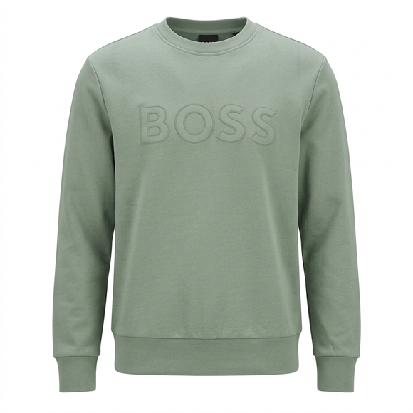 Sage-green BOSS sweatshirt front