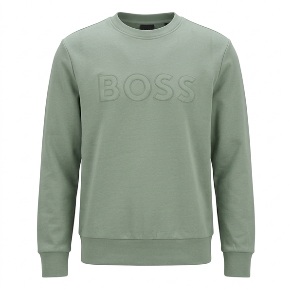 Sage-green BOSS sweatshirt front
